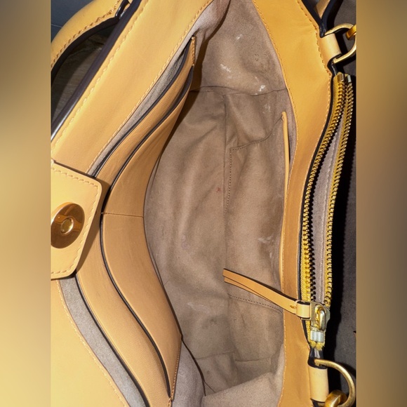 Tory Burch McGraw Small Leather Tote – Butter Yellow - Picture 15 of 16